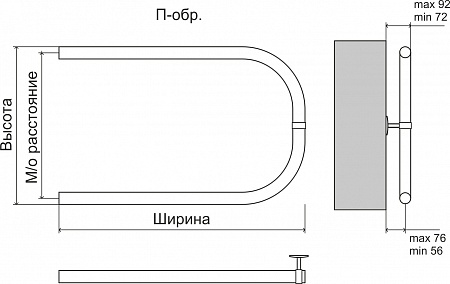 Эконом П-обр AISI 32х2 500х500 Полотенцесушитель  TERMINUS Казань - фото 3