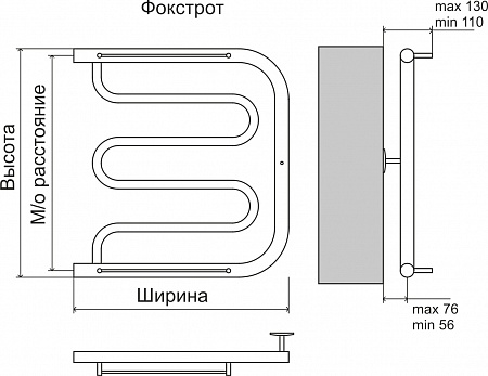 Фокстрот AISI 32х2 500х400 Полотенцесушитель  TERMINUS Казань - фото 4