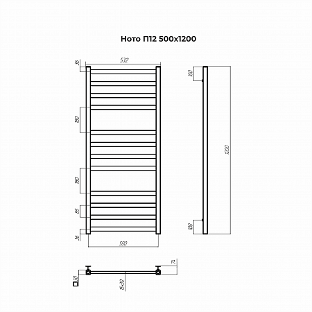 Ното П12 500х1200 Полотенцесушитель TERMINUS Казань - фото 3