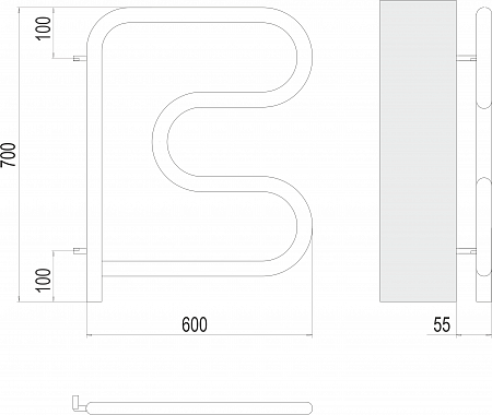 Электро 25 F-обр 600х600 поворотный Полотенцесушитель TERMINUS Казань - фото 3