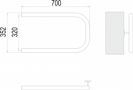 П-обр AISI 32х2 320х700 Полотенцесушитель  TERMINUS Казань - фото 3