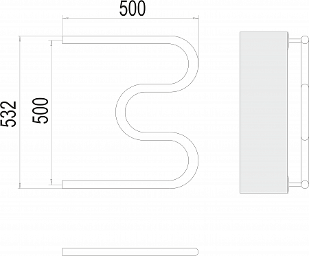 М-обр AISI 32х2 500х500 Полотенцесушитель  TERMINUS Казань - фото 3