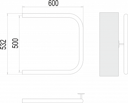 П-обр AISI 32х2 500х600 Полотенцесушитель  TERMINUS Казань - фото 3