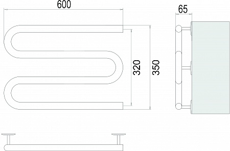 Электро 25 М-обр 600х350 Полотенцесушитель  TERMINUS Казань - фото 3